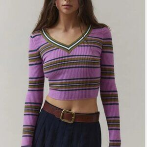BDG Addison V Neck Ribbed Sweater - Size XS
